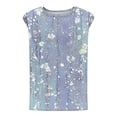 thumbnail image 5 of CheerKidz Women's Printed Round Neck Sleeveless Tank Tops Summer 2025 Casual Fashion Tee,Breathable Lightweight Blouse,Trendy Vacation and Beachwear,Loose Fits Yoga Tops(Blue#5,2XL), 5 of 5