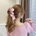 thumbnail image 4 of Women Girls Hair Clip, Fashion Elegant Cotton Multilayer Bowknot Decorative Vertical Banana Barrette Ponytail Hair Pin Hair Styling Hair Clamps Accessories for Casual Wedding Party, 4 of 7
