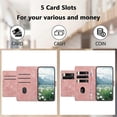 thumbnail image 3 of For Samsung Galaxy A32 5G M32 5G Case Tulip Leather Phone Cover with 5 Card Slots Wallet - Pink, 3 of 5