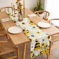 thumbnail image 3 of Sunflower Table Runner - 48 Inch Long, Kitchen Dining Table Runner Dresser Scarves, Gnomes Flower Bee Eucalyptus Leaves Farmhouse Farmhouse Decor for Coffee Tables Wedding Party Banquet, 3 of 8