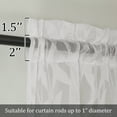 thumbnail image 2 of OVZME Leila Extra Long 120 Inch Length Sheer Curtains 2 Panels Ivory, Jacquard Leaf Textured Semi-Sheer Drapes, Farmhouse Style with Rod Pocket for Living Room Bedroom, 52" W x 120" L, Ivory, 2 of 7
