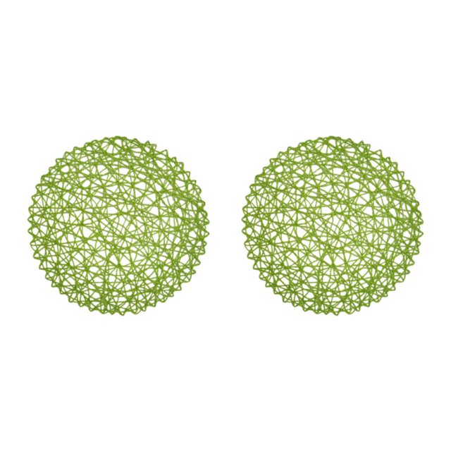 Moyic 6pcs / set Tapete de comedor de papel simple y de moda - Verde ecológico y bajo en carbono de 38 cm 38cm verde 2Conjunto