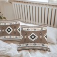 thumbnail image 6 of Throw Pillow Covers 24x24 Inch Set of 2, Brown Boho Waterproof Outdoor Pillow Covers, Farmhouse Aztec Southwest Ethnic Geometric Decorative Cushion Pillowcases for Couch, Sofa, Bed, Garden, Patio, 6 of 9