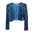 thumbnail image 3 of DHFJKG Crop Jackets For Women Glitter Sparkly Sequins Long Sleeve Slim Fit Open Front Jacket Carnival Festival Shiny Cozy Outerwear, 3 of 3