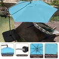 thumbnail image 3 of Pure Garden 10-Foot Offset Patio Umbrella with Crank and Base (Blue), 3 of 8