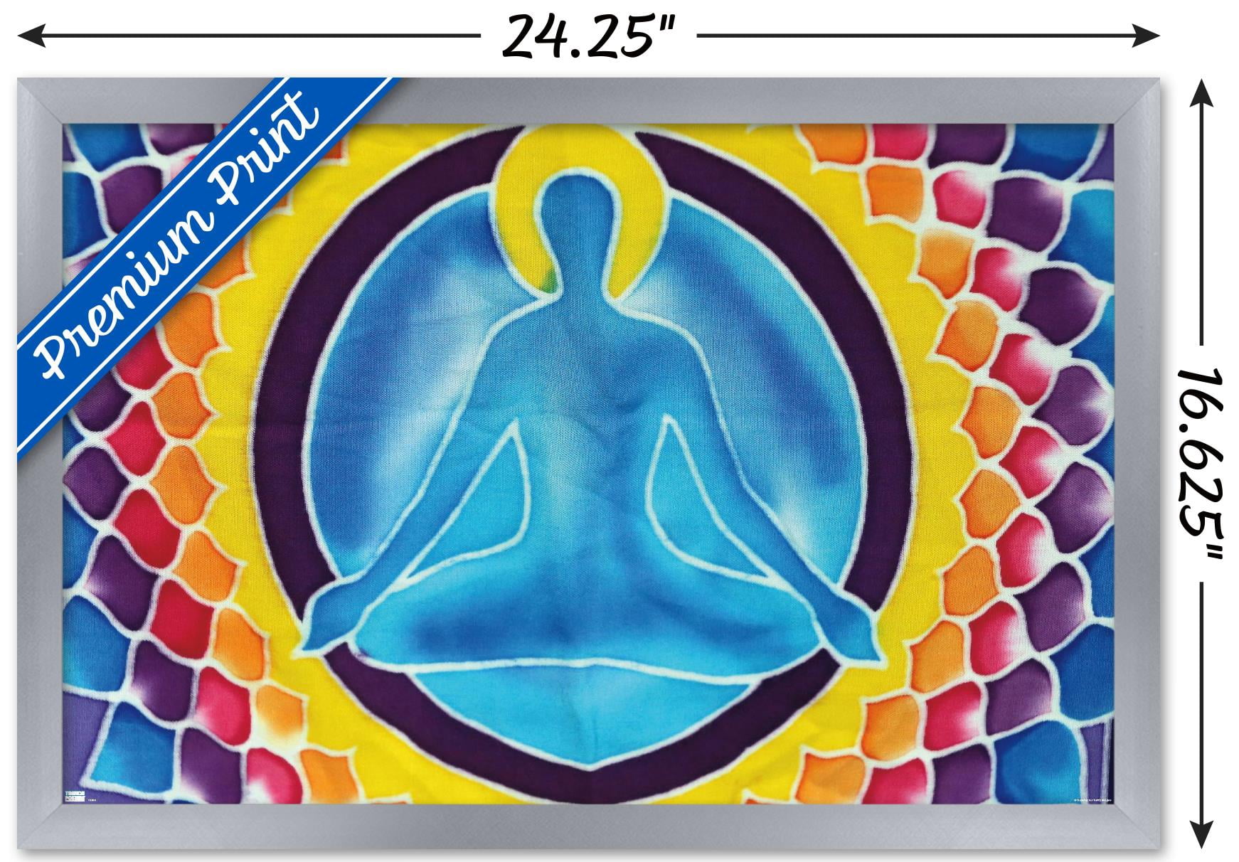 Yoga - Colorful Wall Poster, 14.725" x 22.375", Framed