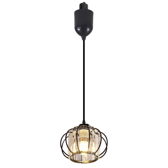 Kiven H-Type track lighting pendants Adjustable Height, h track pendant lights with Crystal Lampshade,Modern Decorative Track Lighting Fixture for Kitchen Hallway Restaurant Island Lighting TB2982
