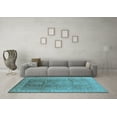 thumbnail image 3 of Ahgly Company Indoor Square Oriental Light Blue Traditional Area Rugs, 6' Square, 3 of 4