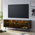 thumbnail image 1 of OKD Modern 75 In TV Stand w/LED Light, Shelves, Magnetic Doors, Dark Walnut, 1 of 8