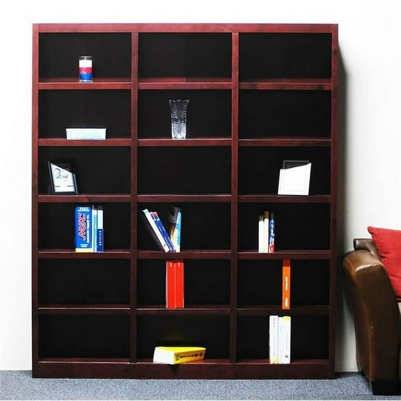 Wall Storage Unit Bookcase - Cherry Finish