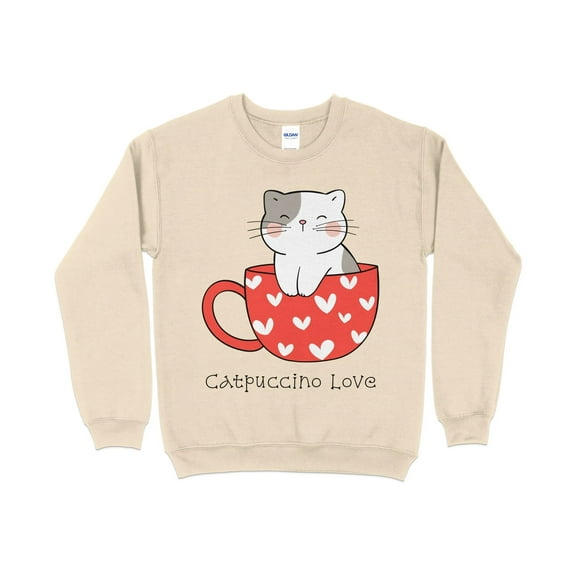 Cute Cats Catpuccino Love Valentine Sweatshirt