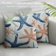 thumbnail image 3 of COMIO  Throw Pillow Covers Beach Ocean Coastal Green and Blue Starfish Decorative Pillow Cases Home Decor Standard Square Summer White Pillowcases, 3 of 5