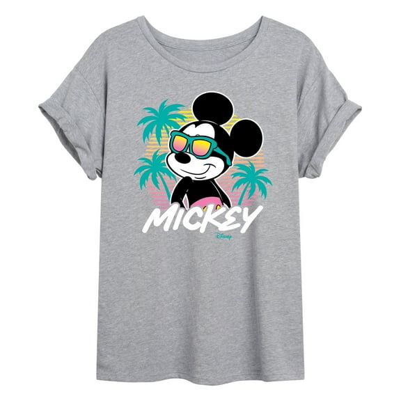 Disney - Mickey Sunset Shades - Juniors Ideal Flowy Muscle T-Shirt