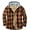 Orange, variant on Lolmot Fleece Jacket Men Casual Plush Plaid Shacket Jacket Heavy Lined Button Down Flannel Jacket Hooded Winter Warm Coat with Pockets on Clearance