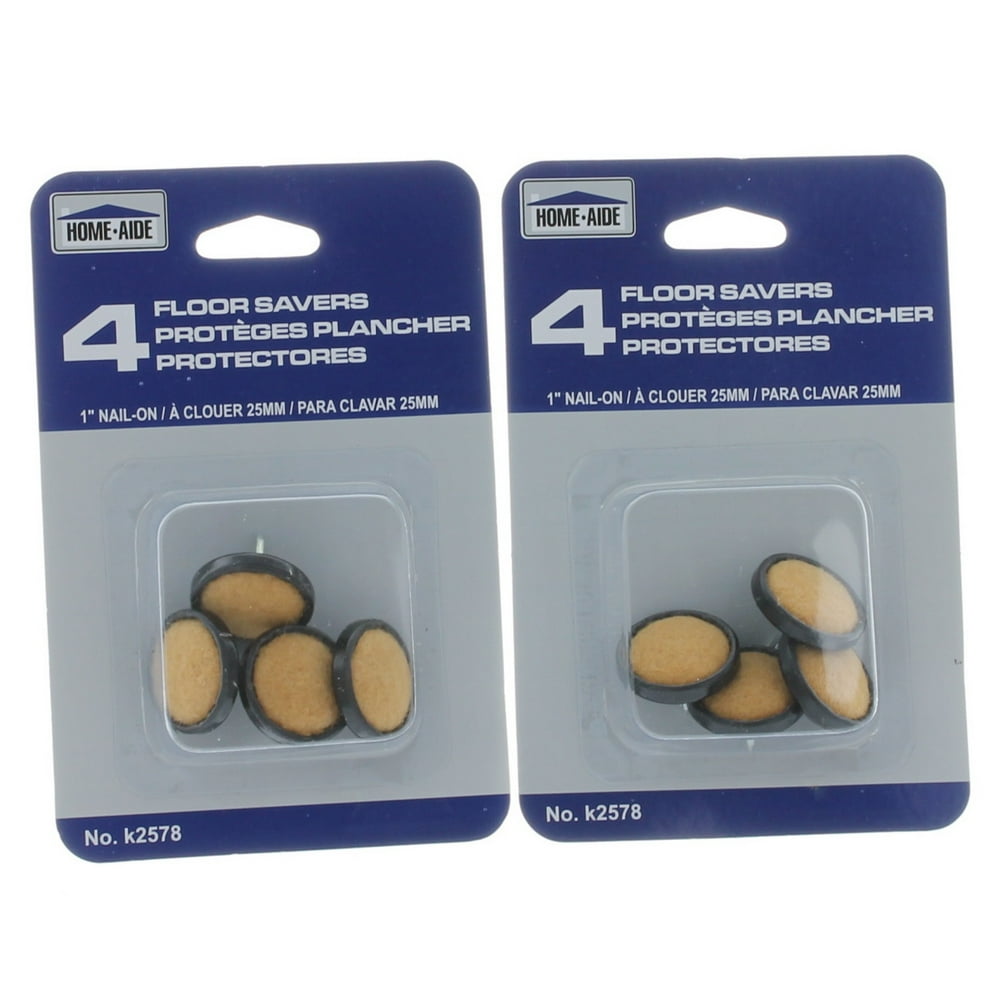 Set of 8 Nail On Floor Savers Furniture Glides 1" Carpet Based K2578