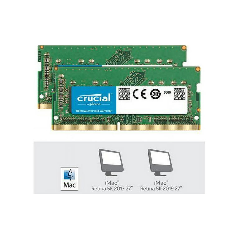 Crucial 32GB DDR4 2666 MT/s RAM Kit, 16GBx2 SODIMM, CL19 Latency