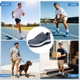 thumbnail image 3 of AOV Men's Shoes Walking Arch Support Orthotic Sneakers Plantar Fasciitis Wide Tennis Shoes for Heel and Foot Pain Relief GreyBlack 13, 3 of 8