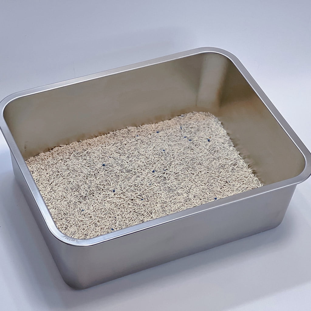 KUNWU Stainless Steel Cat Litter Box 18"x14"x6", Corrosion Resistant Easy Clean No Residue Build Up Never Absorbs Odor Stains Rusts Durable Pan Medium