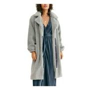 FREE PEOPLE Womens Light Blue Zip Up Jacket Size: L