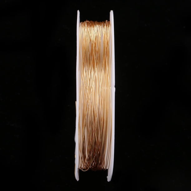 10 m por rollo, brazaletes de collar de alambre de metal, cadena de enlace de suministro, cordón de alambre de cobre para diseño y reparación de joyas 0.3MM Baoblaze Alambre para joyería