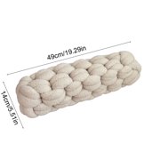 Chunky Braided Long Throw Pillow,Thick Knotted Tube‑Shaped Cushion,Soft Plush Decorative Bolster Pillow for Sofa Couch Bed Home Interior Layout,19(Beige)