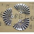 thumbnail image 6 of U8MO 4~30pc Retro Jewelry Making DIY Hand Fan Alloy Charm Pendant 33x21mm-10pcs, 6 of 6