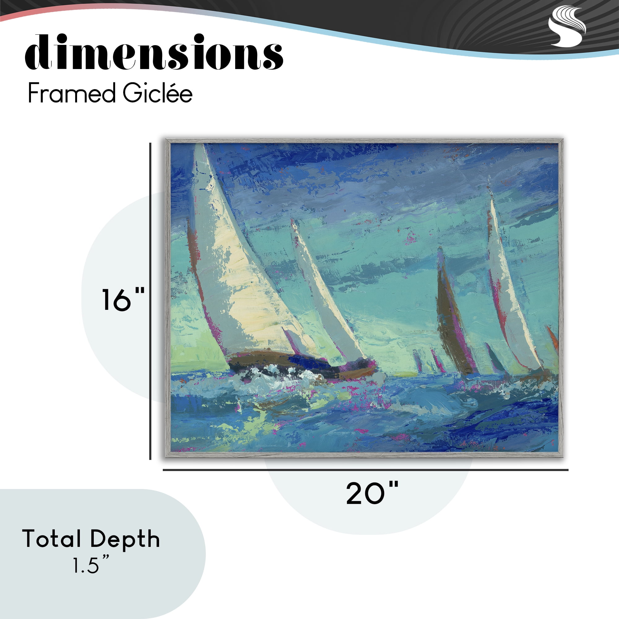Stupell Industries Abstract Expression Regatta Gray Framed Giclee Art, design by Beth A. Forst