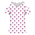 thumbnail image 3 of Womens Cold Shoulder Blouses Sexy Short Sleeve Round Neck Loose Fit Going Out Tops Casual Polka Dot Pullover Ladies Loose Summer T Shirts, 3 of 4