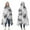 Gray Highland Cow, variant on Wearable Blanket,White Highland Cow Flower Pattern Hooded Wearable Flannel Blanket for Adults & Teens,Winter Poncho Shawl Wrap Cape Cozy Anti-Pill,50"x60"