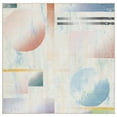 thumbnail image 2 of SAFAVIEH Paint Brush Kaelea Abstract Area Rug, Blue/Ivory, 6'7" x 6'7" Square, 2 of 13