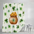 thumbnail image 4 of St. Patrick's Day Small Stall Shower Curtain, Waterproof Shower Curtains for Bathroom, Spring Gold Coin Botanical Clovers Leaves Washable Fabric Bath Curtain for Bathtub with Hooks 36x72 Inches, 4 of 9