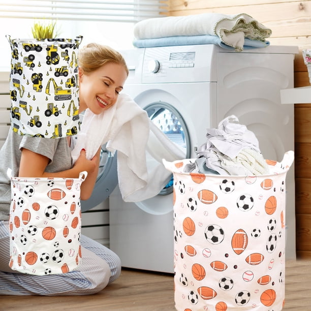 Cestos para Ropa Sucia Ganfancp Cestos de Tela con Asas Contenedor Organizador de Juguetes para Baño Dormitorio Infantil 1X Cesto