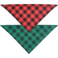 thumbnail image 3 of Christmas Dog Bandanas 2 Pack, Reversible Red Green Buffalo Plaid Dog Scarf for Boy and Girl, Premium Durable Fabric, Check Bandana for Small Medium Large and Extra Large Dogs (X-Large), 3 of 5