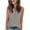 Gray, variant on Ltctricy Women's Tank Tops Dressy Casual V Neck Quarter Button Solid Color Soft Sleeveless Shirts Tunic Cami Blouses