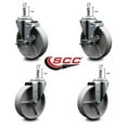 thumbnail image 2 of Semi Steel Swivel Grip Ring Caster Set 4 -5" Wheels&7/16" Stems-2 w/BRK, 2 of 2