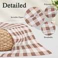 thumbnail image 3 of Brown Checkered Body Pillow Covers 20"x60", Farmhouse Buffalo Plaid Soft Brushed Microfiber Breathable Throw Pillow Covers, Decorative Pillowcase with Zipper for Couch Sofa Bedroom Living Room, 3 of 9