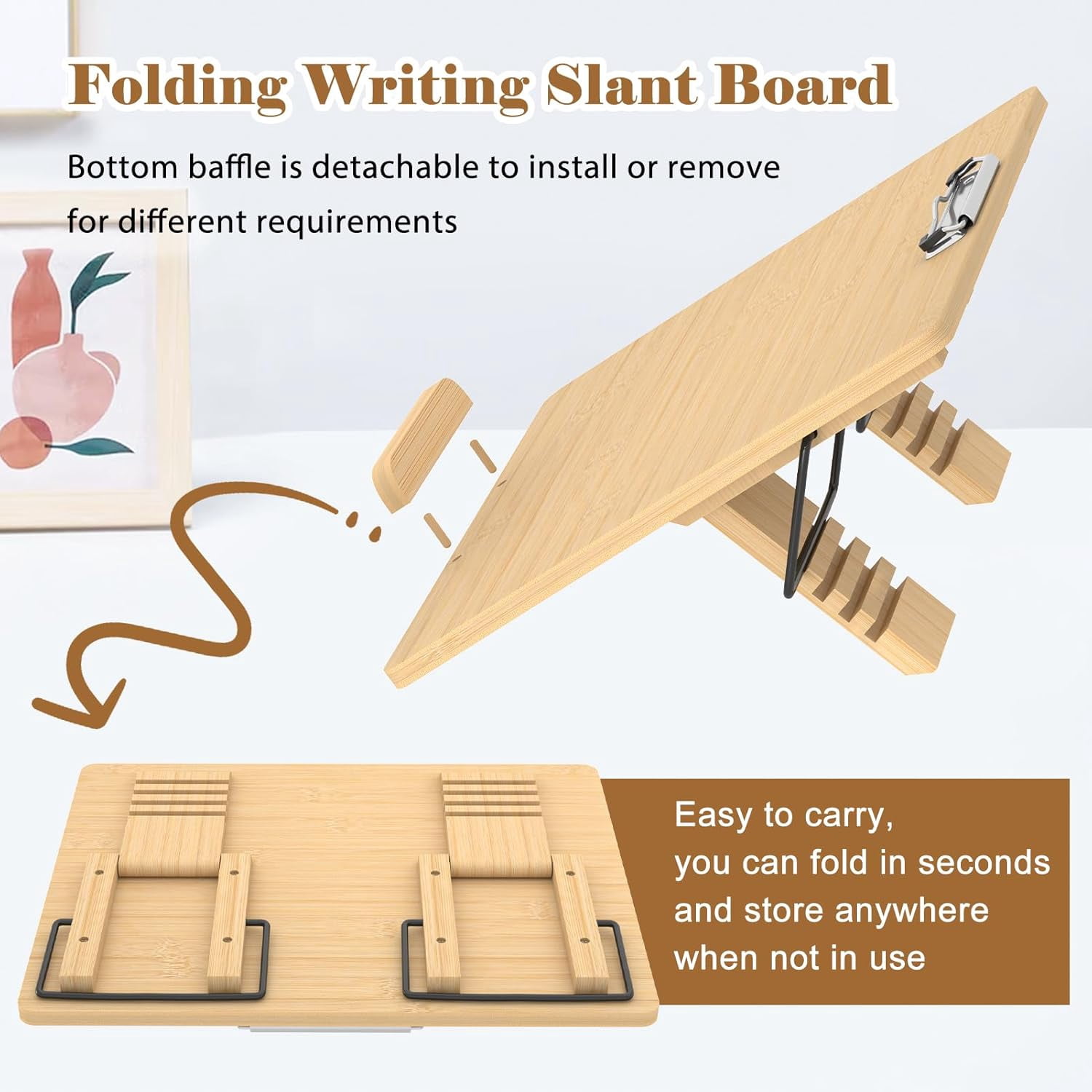 Adjustable Slant Board Clipboard Foldable Writing Stand Sloped Surface for Handwriting Drawing Reading