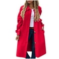 thumbnail image 2 of LOVZFMLL Jackets for Women's And Winter Casual Button Long Solid Color Woolen Coat Jacket, 2 of 8