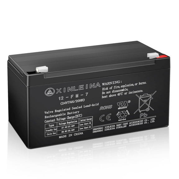 East doll 24V 7Ah Rechargeable Sealed Lead Acid Battery - Suitable for Most Kids Ride on Car - Battery Accessories