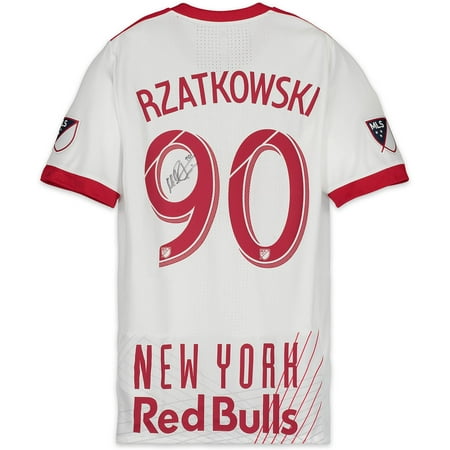 James Autographed Red Custom Jersey - Marc Rzatkowski New York Red Bulls Autographed Match-Used White #90 Jersey vs. Columbus Crew SC SC on July 28, 2018 - Fanatics Authentic Certified