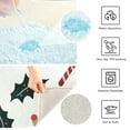 thumbnail image 3 of Yayeee Bath Rug for Bathroom Floor Non Slip Rectangle Fluffy Soft Absorbent Mat, 16"x24", White Christmas Holly, 3 of 7