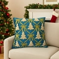 thumbnail image 2 of Deeceymbur Velvet Bow Pillowcase Christmas Decoration Green Blue Holiday Decor Festive Accent Pillow Cover, 2 of 6