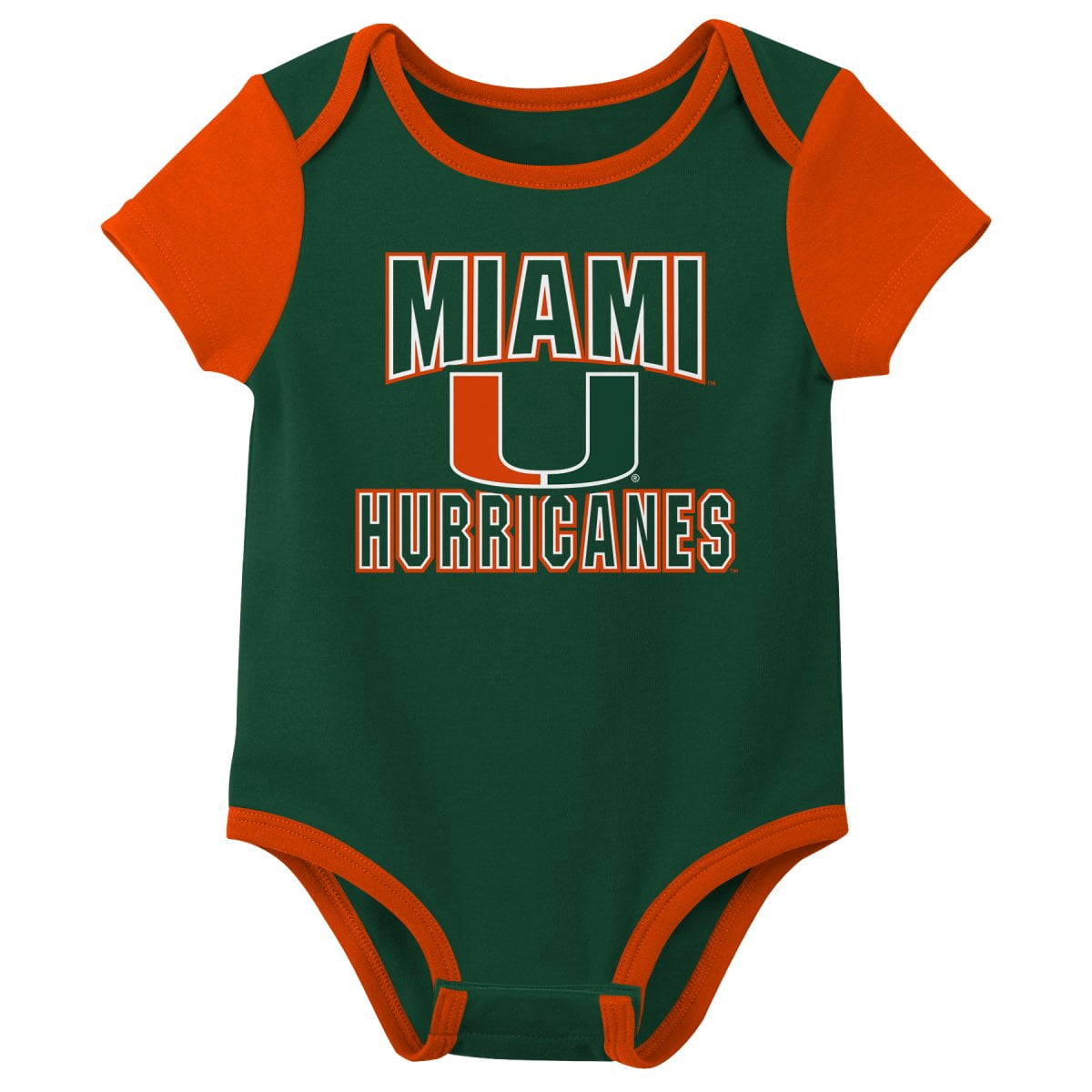 NCAA Miami Hurricanes Infant & Toddler Onesies, 3-Pack