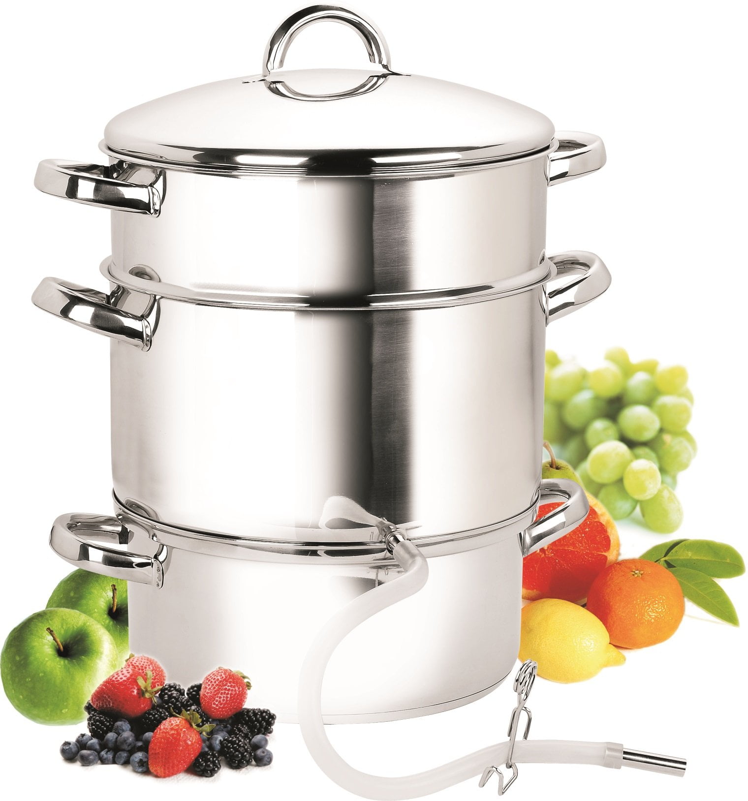 Ginatex 11-Quart Steam Juicer, Pasta Pot w/Tempered Glass Lid, Easy to Use  Stainless Steel Steamer Pot for Cooking