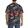 thumbnail image 5 of Lafuoo Adventure Camping Badge Pattern Men's Cuban Collar Short Sleeve Shirt, Button-Down Resort Beach Pocket Shirt-XX-Large, 5 of 7