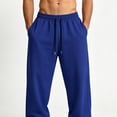 thumbnail image 6 of Gfyviroh Baggy Sweatpants for Men Cozy Drawstring Wide Leg Trousers with Pockets Lightweight Casual Everyday Pants, 6 of 6