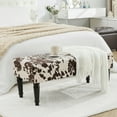 thumbnail image 4 of Adeco  Cow Print Fabric Rectangular Bench Ottoman Dairy cattle Dairy cattle, 4 of 5