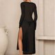 thumbnail image 3 of Traje de baño de una pieza para mujer, conjuntos de bikini para mujer, traje de baño de bikini informal de color liso con cuello en V y mangas pagoda, camisa de playa para mujer, camisa acrílica, 3 of 3