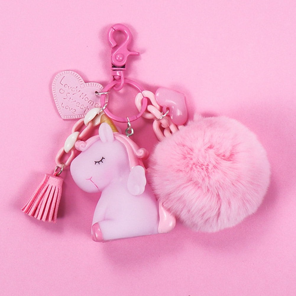 HEQU:9117 - Super Cute Rainbow Horse Keyring Unicorn Keychain Girl Gift ...