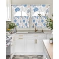 thumbnail image 5 of Coastal Blue Coral Kitchen Curtains Sets 24 Inch Length with Valance, Summer Watercolor Ocean Sea Swag Valances and Tiers Curtain Set Drapes Swag Curtains for Living Room, Bathroom, Bedroom, Cafe, 5 of 6